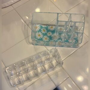 Set of Two Acrylic Makeup Organizers